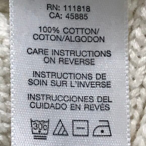 Michael Michael Kors Sweater Large Womens Cream Ivory Cableknit Short Sleeve L - Picture 10 of 11